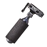 PRO BIKE TOOL Fahrradpumpe - CO2-Pumpenset Kompatibel mit Presta- und Schrader-Ventilen - Fahrradreifenpumpe für Straße und MTB - Aluminiumlegierung mit isolierter Hülle - 5 x 2,5 cm, Schwarz