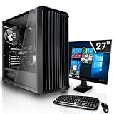 SYSTEMTREFF Office Komplett PC Set Intel Core i5-12400 6x4.4GHz | UHD 730 4K HDMI DX12 | 512GB M.2 NVMe | 16GB DDR4 RAM | WLAN Silent Desktop Paket Computer Rechner für Büro Business Multimedia