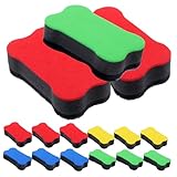 Gogogmee 24 Stück Teiliges Whiteboard Radiergummi Tragbar Wiederverwendbar und Waschbar Leichtes Eva material Magnetisch für Büro Schule und Zuhause Kompakt und Platzsparend Komfortabel zu