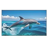 Projektorbildschirm mit Festem Rahmen, 16:9 4K Ultra HD, 3D-Kompatible Hängeleinwand, Projektor Leinwand für Schule, Heimkino, Büro(60in)