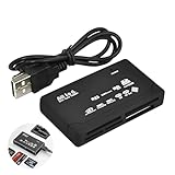 Kartenlesegerät, All-in-One USB 2.0 Kartenleser 6 in 1 für SD/TF/CF/M2/XD/MS, Multi Speicherkartenleser Adapter, Plug and Play, Kompakter Speicher Kartenadapter für Windows und Mac