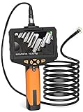 VGVSBG Inspektionskamera, Endoskop, Industrie-Endoskop mit Doppelobjektiv, 4,5 Zoll, 8 mm Objektiv, Kamera, 2600 mAh, 32 G Speicher, wasserdichte Endoskop-Kamera