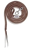 Barefoot Führseil Energy braun – 270cm Länge – Bodenarbeit & Pferdetraining – mit und ohne Karabinerhaken nutzbar – Seil mit Lederenden für Halfter & Zaumzeug