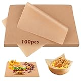 100 Stück ungebleichte Pergamentpapier-Backblätter, Vorgeschnittene Antihaft-Pergamentblätter ，zum Backen von Keksen, Kochen, Backen, Braten，Grillen，Ofen，Backpapier