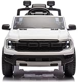 Playhouse Ford Ranger 90W, schwarz Leder, Kinderauto Kinderfahrzeug Kinder Elektroauto (Weiß)