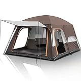 Großes Zweizimmer-Familienzelt - Wasserdichtes Zelt - Campingzelt mit Aluminiumstangen, einfacher Aufbau für Outdoor, Wandern, Glamping, leichtes Campingzelt N Times Lucky