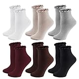 TOWARDSNAN Damen Söckchen Mit Rüschen Und Rüschen Lolitas Crew Baumwolle Bootie Süße Hohe Knöchel JK Uniform Kurze Weiche Baumwoll Bootie Socken