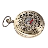 VICASKY Vintage Retro Metall Kompass Taschenuhr mit Flip Deckel Langlebiger Outdoor Kompass für Camping Wandern und Navigation Präziser Gradmesser mit Auflösung für Abenteuer