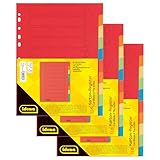 Idena 90267 - Karton-Register für DIN A4 Dokumente, 22,5 x 30 cm, 30 vollfarbige Trennblätter in 10 Farben, 150g/m², Organizer mit Eurolochung und Organisationsdruck