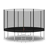 Baunsal® Trampolin Outdoor Ø 305 cm (EXD) schwarz Komplettset Sprungmatte mit Netz und Leiter Gartentrampolin Outdoor Spielzeug Kinder Trampolin Kinder Outdoor Spielzeug Garten