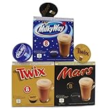 Mars, Twix, Milky Way Hot Chocolate - Dolce Gusto Compatible Pods - 24 Pods (3 x 8)