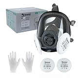 RHINO Smart Solutions FFP3 Atemschutzmaske Vollmaske mit Filter zum Schutz vor Farben, Gasmaske, Staub, Asbest, Pestiziden und im Baugewerbe (7011C) | Filtermaske Wiederverwendbarer Vollgesichtsmaske
