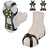 Rseuphiee Anti Rutsch Schuhspikes Mit 10 Verdickte Edelstahl Zähne, Silikon Rutsc Spikes Für Schuhe Winter, Grödel Bergschuhe Steigeisen Schuhkrallen Ice Klampen Für Wandern Schnee Outdoor