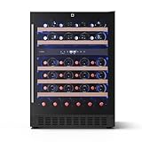 Klarstein Illuminosa Unterbau Weinkühlschrank - 46 Flaschen, 2 Zonen, 5-22°C, LED, Touch, UV-Schutz, leise, Einbau, Weinkühlschrank zum Einbauen