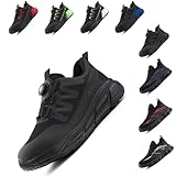 Loiston Arbeitsschuhe Herren Sicherheitsschuhe Damen Leicht Stahlkappenschuhe Stahlkappe Sport rutschfest Son-2 Schwarz EU44