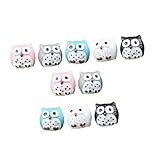 EPIGEIST 10 Stück Teiliges Eulen Ornament für Landschaft Farblich Gemischte Miniaturfiguren aus Harz Dekorative Garten Deko für Moos Sukkulenten und DIY Gärten