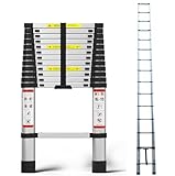 Teleskopleiter aus Aluminium, leicht, zusammenklappbar, mit rutschfesten Füßen, 5 m, Kapazität von 150 kg
