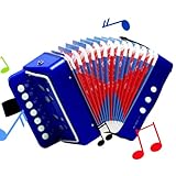 Kinderakkordeon – min-i-Musikinstrument, Knopfakkordeon für Kinder | 18 x 17 x 10 cm tragbares kleines Akkordeon mit 7 Tasten, lustiges Musikspielzeug für Anfänger, und Mädchen ab 3 Jahren, per
