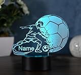 Optechvisual Personalisierte Fußball Lampe Geschenk Idee für Fußballer Kinder Lampe als Nachtlicht Tischlampe Wohnungsdekoration