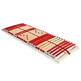 Coemo Lattenrost Ruby 80 x 200 cm 7-Zonen 28 Leisten Kopfteil und Härtegrad verstellbar für Jugendbetten - für alle Matratzenarten | Schlaftypen