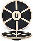 unycos - Balancebrett aus Holz Ø39,5 cm, Rutschfester Balance Board mit 360°-Drehung, Wackelbrett für Gleichgewicht, Koordination, Physio-Therapie & Ganzkörpertraining, Bis zu 100 kg Trägt