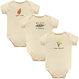Touched by Nature Unisex Baby Bodysuit aus Bio-Baumwolle, Mais 3er Pack