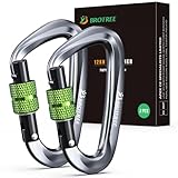 Brotree Karabiner mit 1200kg Belastbarkeit Schwerlast 12KN Karabinerhaken Schraubverschluss für Hängematten, Camping, Wandern, Rucksack