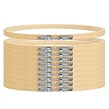 ANNTIM 10 Stück Runder Stickrahmen 20 cm, Embroidery Hoop, Bambus Stickrahmen Holz 20 cm, Kreuzstich Ring Stickrahmen Holz Set für Kunsthandwerk Handliches Nähen, DIY Handwerk Nähen