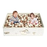 hoopyosms Bällebad für Kinder, Faltbarer und Tragbarer Bällebad Eckig für Kinder, Spielplatz für Drinnen und Draußen, Bällepool Kinderzimmer Geeignet, 120x90x30cm, Ohne Bälle