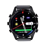 Alomejor Taucheruhr, Tauchcomputer mit Tiefensensor und Barometer für Professionelle Taucher, 1,43-Zoll-Bildschirm (Schwarz und Grau)