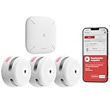 X-Sense Smart Rauchmelder XS01-M mit SBS50 Basisstation, Zertifiziert nach EN 14604, Funkrauchmelder mit WLAN, vernetzbarer Feuermelder, kompatibel mit der X-Sense Home Security App, FS31, 3 Stück