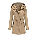 2022 Kapuzen-Windjacke für Damen, große Größe, lose, solide Damenbekleidung Winterparka 42 (A, L)