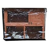 Kaninchenstall Abdeckung - wasserdichte Winddichte Winter Schutzausrüstung - Doppel-Stall Staubschutzabdeckung Mit Sichtbarem Fenster | Für Garten Terrasse Hinterhof Rasen