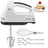 Handrührer Elektrisch-Handrührgerät, 7 StuFen Handmixer, Enthalten 2 Rührbesen, 2 Edelstahl-Knethaken, 1 Schneebesen, spülmaschinenfest