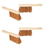 Novaliv 4er Set Handfeger KOKOSBORSTEN Autohandfeger Besen weiche Borsten Kokosfeger Industriehandfeger Auto Schneebesen Holz Hand Brush Handfeger Grob Handfeger Campen Besen Auto Handfeger Draußen