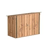 Duramax Fahrradschuppen für 2, Fahrradgarage mit komplett breiten, abschließbaren Doppeltüren, Lagerschuppen aus Metall, Gartenschuppen für Fahrräder, Fahrradaufbewahrung, fahrradbox, Holzmaserung