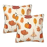 ZSUUGJ Herbst-Dekor-Kissenbezüge, modern, dekorativ, quadratisch, für Sofa, Couch, Schlafzimmer, Wohnzimmer, Auto, 45,7 x 45,7 cm, 2 Stück