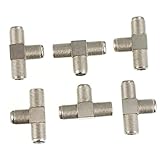 Vaguelly 10 Stück TV- Luftverbinder Koax-Splitter Koaxialkabelanschluss Kabelverlängerung Empfänger f verbinder signalverstärker Kabel koax Adapter f-Stecker Zinklegierung Silver