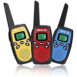 Retevis RT628S Walkie Talkie, Safe Mode Walkie Talkie 3er Set, RT628(2.0), Woki Toki Kinder Familienspiele, Camping, Halloween, 3 Farben, 3er