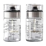 Betty Bossi - Dressing-Shaker - 2er Set 0,25 Liter - Schnell und Einfach Selbermachen - 2 aufgedruckte Rezepte für italienische und französische Salatsauce - Glas Edelstahl Kunststoff Silikon