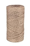 Natürliches Hanfseil, langlebige Hanffaserschnur für Garten, Bindung, Camping, umweltfreundlich, vielseitig einsetzbar (2 mm x 200 m)