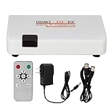Agatige HDMI-zu-RF-Koaxial-Konverterbox, HDMI-RF-Modulator-Koax-Adapter, 1080P-Videoadapter, Unterstützt Eingang HDMI-Auflösung: 480I/480P/576I/576P/720P/720I/1080I/1080P (100–240 V)(EU)