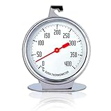 Edelstahl Backofen-Thermometer, 7 cm Messbereich 0°C bis 400°C Edelstahl Ofenthermometer, Backofen Thermometer zum Aufhängen und Hinstellen Backofenthermometer Digital Temperaturmessger