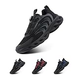 Hitmars Turnschuhe Herren Laufschuhe Luftpolster Sneaker Air Sportschuhe Joggingschuhe Straßenlaufschuhe rutschfest Joggingschuhe Walkingschuhe Fitness Running Outdoor Schwarz EU 46