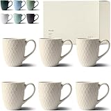KIVY Tassen Set 6er x 400ml - Große Kaffeetassen Set 6er - Kaffeetasse groß - Teetassen - Kaffee Tassen Sets - Kaffeebecher Keramik Becher Set - Bechersets - Kaffeepott Modern - Kaffeehäferl