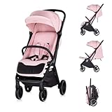 Chipolino Kinderwagen Diamond klappbar, Korb, PU-Rollen, Sonnendach, Beinstütze, Farbe:rosa