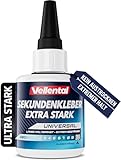 Sekundenkleber Extra Stark flüssig universal - Flüssigkleber wasserfest, hitzebeständig & mit Nadel Verschluss gegen Austrocknung - Alleskleber für Plastik, Kunststoff, Glas, Holz, Metall uvm.
