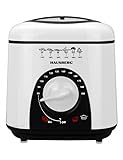 Hausberg Mini-Fritteuse 1L – Kompakte Fritteuse 950W mit Temperaturregler bis 190 °C, isoliertes Gehäuse, spülmaschinengeeignet – Ideal für Pommes, Snacks & kleine Portionen