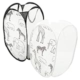 TOPPERFUN 2 Stück Faltbarer Wäschekorb Wandmontierbarer Wäschebehälter für Schmutzige Kleidung Praktischer Organizer für