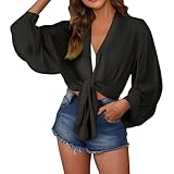 Damen-Bademode, langärmelig, weich, Strand-Shirt, Bikini, Badeanzug, Schal, Schwarz , 46